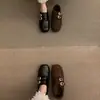 Hebilla de Cinturón Retro Francesa, Zapatos Birkenstock de Suela Blanda, Zapatos de Algodón Cálidos Forrados de Lana, Mocasines, Zapatos Individuales para Mujer