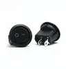 Interruptor Redondo Superior e Inferior 21mm, Duas Pernas, Duas Engrenagens, Preto, Pernas Totalmente de Cobre Podem Ser Soldadas