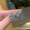 Pendientes de Circonita Micropavimentados de Moda Aguja de Plata S925 Lujo Accesible Elegantes Modernos Dulces Diseño de Nicho Pendientes de Alta Gama