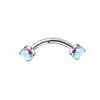 1.2 dientes internos acero inoxidable joyería para perforaciones Aobao bola de circón dientes internos redonda clavo para cejas varilla curva clavo para cejas
