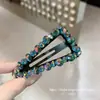 Pinzas para el cabello de pedrería brillante de lujo estilo coreano Dongdaemun Primavera 2026 para mujer, Colección de accesorios para el cabello de la frente