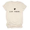 Amazon Exportación Transfronteriza Simple Elegante Casual Déjalos Camiseta de Manga Corta con Cuello Redondo para Mujer Fondo Venta al Mayoreo