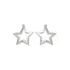 Brincos de Estrela Prateada Design Brincos Elegantes de Alta Qualidade 2025 Novo Estilo Quente Brincos Únicos de Estrela de Cinco Pontas para Mulheres