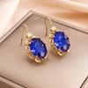 Longrui Venta Caliente Transfronteriza Nueva Moda Europea y Americana Simple Aretes de Hebilla Grande de Ocho Garras Doradas con Gema Incrustada al por Mayor