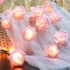 Cadena de luces de flor de rosa de 520 LED al por mayor flor de espuma de simulación decoración de San Valentín boda luces de fábrica