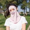 Máscara Protetora Solar de Seda Gelo para Mulheres Verão Respirável Seda Gelo Anti-UV Máscara Protetora Solar Rosto Inteiro Fina Máscara de Pescoço