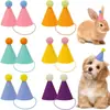 Sombreros de fiesta terminados para gatos y perros, sombreros de cumpleaños para mascotas de conejo y cachorro, accesorios para la cabeza decorativos, accesorios para fotos, 6 piezas