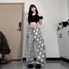 Pantalones de Chándal Casuales con Estampado de Estrellas Retro Americano Cintura Elástica Diseño Unisex Holgados Holgados para Bailar