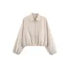 Ropa de Abrigo de Moda para Mujer 2026 Primavera/Otoño Estilo Callejero Europeo y Americano Dobladillo Abullonado Chaqueta con Cremallera Abrigo de Béisbol para Mujer