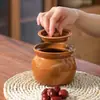 Olla de Cerámica para Estofado con Tapa para Uso Doméstico, Olla de Cerámica Estilo Chino para Conservar la Salud, Taza para Estofado de Ginseng, Taza para Postre de Hotel