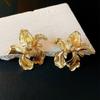Pendientes Geométricos de Flor Irregular Metálicos Personalizados Moda Europea y Americana Nicho Pendientes Elegantes de Gama Alta para Mujeres