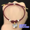Prata S999 Borboleta Retrô Fuzi Ruyi Fecho Pingente Pulseira de Corda Tecida Colar Acessórios Feitos à Mão DIY