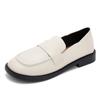 Mocasines de Piel Genuina para Mujer, Suela Plana, Nuevo Estilo Primavera, Zapatos Básicos de Piel Negros, Zapatos Slip-On Versátiles