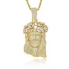 Nuevo Colgante de Cabeza Humana Hip-Hop con Púas de Diamante Completo, Circonita de Cobre, Colgante Retro Personalizado de Hip-Hop para Hombre en Stock