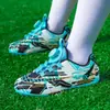 Nuevos Zapatos de Fútbol Transpirables de Verano con Hebilla Giratoria Transfronterizos para Niños Mayores, Niños y Niñas Zapatos de Fútbol de Entrenamiento, No Requieren Cordones