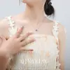 Luz Pingente de Zircônia Octogonal Corte Milênio Rosa Venda Quente Transfronteiriça Moda Luxo Simples Versátil Colar Clavícula Acessório Feminino