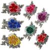 Pegatinas de Tela Bordadas de Flores y Pájaros Accesorios para Ropa Cosidos a Mano Tela para el Hogar Bordado de Hoja de Bambú Rododendro Parche Bordado Soluble en Agua diy