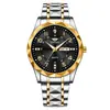 Reloj Digital de Negocios para Hombre Rombo Exportación Extranjera Calendario Doble Chino e Inglés Luminoso Impermeable Correa de Acero Reloj No Mecánico