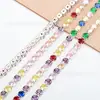 Corrente de garra de zircônia de alta qualidade densa 5A corrente de strass fundo quadrado redondo diamante faça você mesmo roupas joias colar e outros acessórios requintados