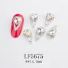 Arte de uñas transfronterizo, joyería de diamantes, pegatinas de aleación japonesas para uñas, K9, corazón puntiagudo, decoración tridimensional de uñas de cristal superbrillante.