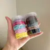 Gomas para el Cabello Básicas de Colores Macaron en un Frasco, Bandas Elásticas Modernas y Versátiles para Atar el Cabello, Mayoreo