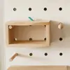 Tablero Perforado de Madera Maciza Accesorios Agujero Redondo Universal Tablero Divisor Ganchos de Madera Caja de Almacenamiento para Cerillos Estante de Almacenamiento