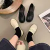 Mocasines Versátiles de Suela Gruesa sin Cordones para Mujer, Zapatos Negros Individuales, Zapatos Pequeños de Cuero Estilo Británico para Mujer, Nuevo Estilo Caliente Primavera 2025