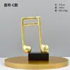 Enfeite de Nota Musical Moderno Minimalista Resina Dourada Artesanato Pauta de Cinco Linhas Estudo de Piano Decoração de Mesa de Escritório