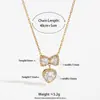 Colar e Brincos de Aço Inoxidável Laço Amor Cruzado Celebridade da Internet Design de Moda Corrente para Clavícula de Zircônia Colar de Diamante para Mulheres