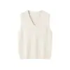 26 Otoño/Invierno 100S Marca de Lujo de Alta Gama Hilo Lana Pura Chaleco de Punto sin Mangas Suéter de Lana con Cuello en V Puyuan