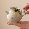 Venta directa del fabricante: Tetera de Cerámica Pura Pintada a Mano de Conejo Lunar y Capullo de Flor, Tetera Pequeña de Arcilla Púrpura Individual para Preparar Té, Juego de Té Kung Fu con Filtro