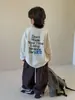 Otoño 2026 Estampado Digital Ropa Infantil Patrón de Dibujos Animados Top Cuello Redondo Manga Larga Camiseta Casual Camiseta Básica para Niños
