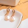 Pendientes de Botón de Perla Chapados en Oro de 14K, Pendientes de Tuerca de Perla de Agua Dulce Natural para Mujer, Soportan Reinspección, Perlas de Agua Dulce Naturales de Gota de Agua