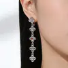 Brincos de Franja com Zircônia Microincrustada de Trevo de Quatro Folhas com Design de Nicho, Pulseira de Ouro de Alta Qualidade, Conjunto de Joias de Alta Qualidade