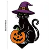 Decoração de Halloween Fantasma de Metal com Haste para Solo Fantasma Duplo Abóbora Adereços de Decoração de Atmosfera para Jardim Externo Decorações de Pátio
