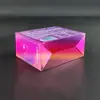 Caja de embalaje para probióticos color mágico PVC láser PET plástico caja superficie de plating degradado caja de pegamento caja de café de extracción en frío