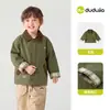 [100% Algodón] Chaqueta de Otoño Cortavientos Dudu para Niños, Chaqueta de Otoño Cómoda con Cuello para Niñas, Versátil