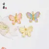Colgante de Mariposa con Gradiente Iridiscente Azul Quemado Estilo Antiguo Colgante de Gota de Esmalte Accesorios Pasador DIY Materiales para Ropa Hanfu