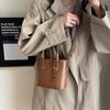 Bolsos de Mujer, Bolsos de Mano de Mujer Modernos y Elegantes, Bolsos de Hombro de Invierno Nuevos para Mujer, Bolsos Tipo Cubo Cruzados de Color Contrastante Estilo Coreano
