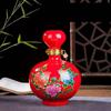 Garrafa de Vinho de Cerâmica Jingdezhen 2,5kg 5kg Peônia Artesanato Estilo Antigo Pote Selado para Fermentação Recipiente para Vinho Bule de Vinho Dragão e Fênix do Zodíaco