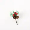 Agujas de Pino Navideñas Cono Rojo Navideño Accesorios de Inserción de Piñas Decoraciones Navideñas DIY Accesorios de Embalaje para Cajas de Regalo Creativas