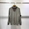 Suéter Cardigan STONE Stone Transfronteiriço para Homens, Estilo Casal Primavera e Outono, Tricô de Cor Sólida, Jaqueta de Zíper de Manga Longa