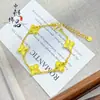 Pulseira Popular Xiaohongshu Escama de Dragão Dourada Antiga Flor de Trevo de Quatro Folhas para Mulheres, Pulseira de Gelo Triturado Trevo de Cinco Flores Atacado