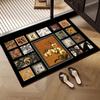 Alfombra de Piso para Baño Suave Tierra de Diatomeas Absorbente Felpudo para Puerta Baño Antideslizante Alfombra para Pies Estilo Antiguo Alfombra para Puerta de Inodoro Hogar