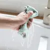 Pano de Limpeza em Fleece de Coral para Cozinha, Ferramenta Especial para Lavar Louça, Tipo Pendurável, Absorvente, Não Gruda Gordura, Pano de Prato Sem Fiapos