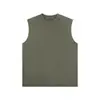 Camiseta sin mangas tipo chaleco de algodón 100% lavado vintage para hombre, Nuevo estilo de verano, Holgada, Cuello redondo, Sin mangas, Camiseta básica versátil de moda
