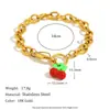 Estilo de Moda Ins Europeu e Americano Nicho Colorido Aço Inoxidável Banhado a Ouro 18K Pulseira Personalizada com Contas de Frutas para Mulheres