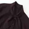 Comercio Exterior Transfronterizo Wholesale Ropa de Mujer Otoño Nuevo Estilo Europeo y Americano Bufanda Retro Francesa Camisa de Manga Larga de Popelina