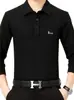 Transfronterizo 2026 Nueva Camisa Polo Casual de Manga Larga Antiarrugas Fácil de Planchar para Hombre, Tendencia Primavera/Otoño, Puño de Botón de Alta Gama, Cuello de Solapa