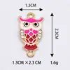 Al por mayor Versión Coreana Doble Colgante Dibujo Animado Búho Gota de Aceite Diamante Aleación Collar Pulsera Colgante Pequeño Joyería Accesorios DIY